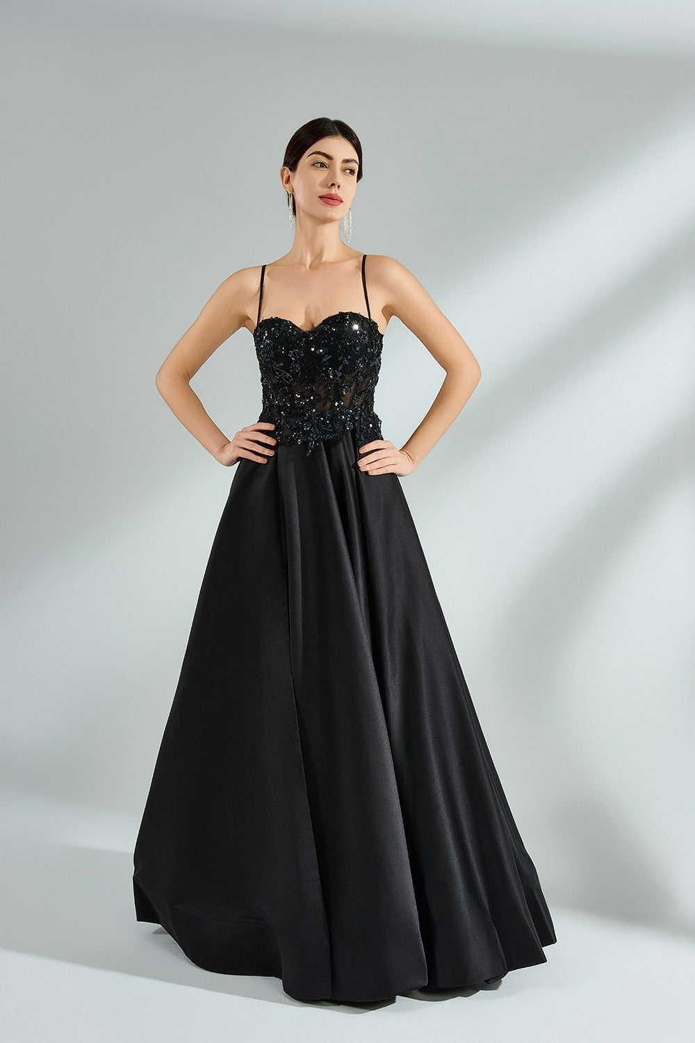 Versatile Elegance Lace and Pearl Embellished Prom Dress with Multiple Styling Options 32857