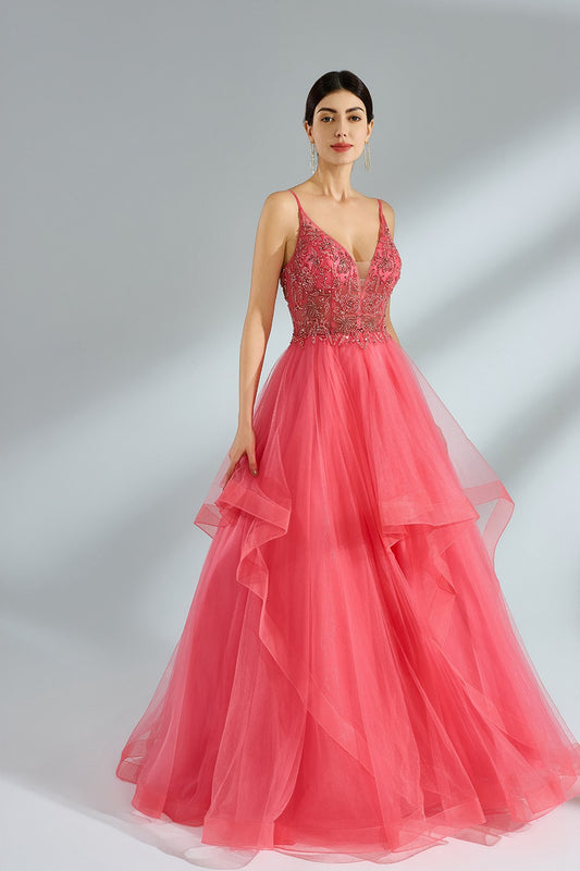 Wholesale Beaded Sparkling Tulle Prom Dresses 32907