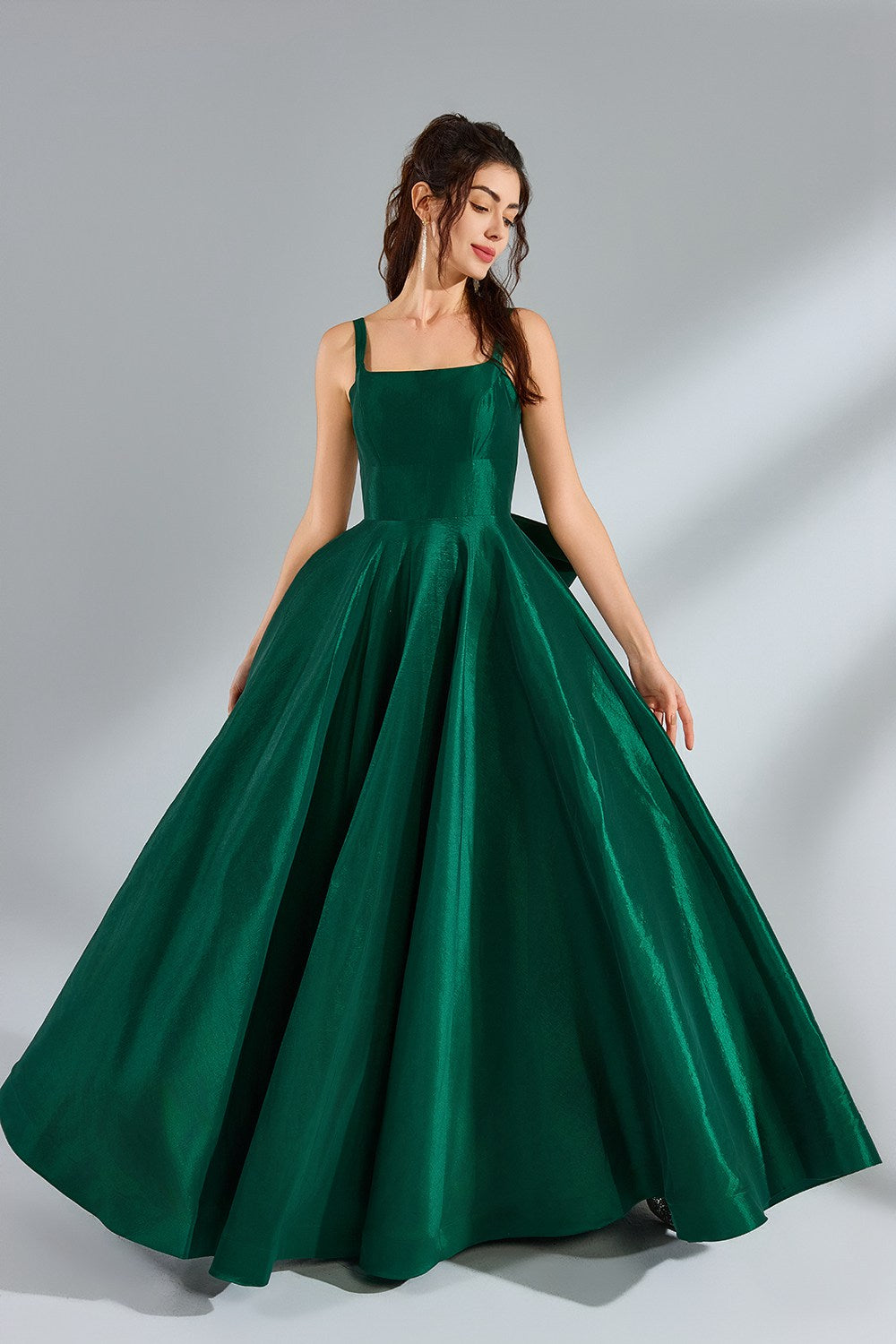 Versatile Elegance Detachable Bow Prom Dress in Lightweight Comfort 32866