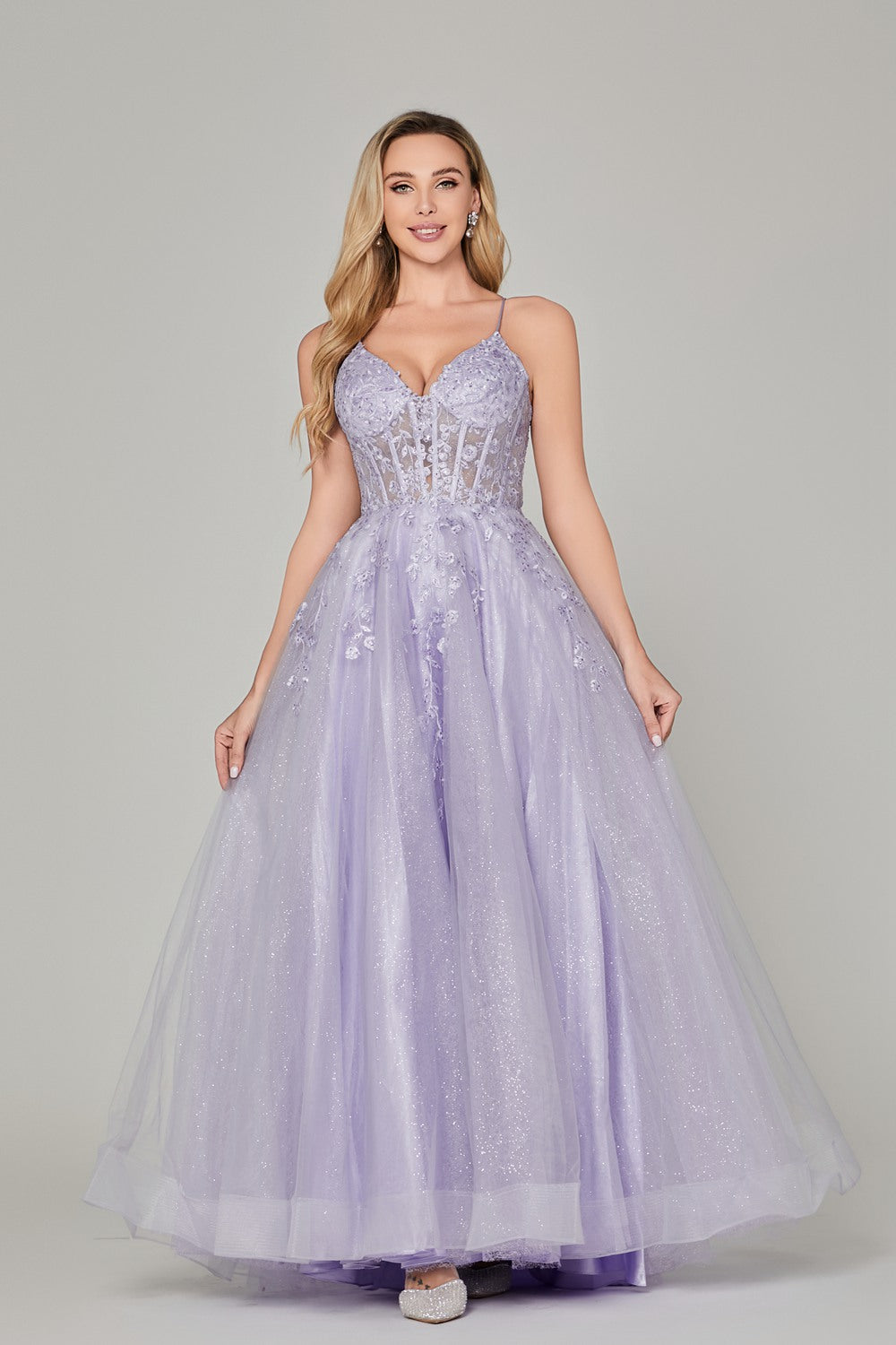 Wholesale Sparkling Fabric Lace and Tulle Prom Dresses 32814