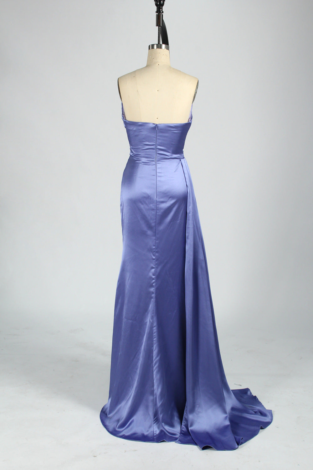 Elegant Strapless Prom Dress with Detachable Straps and Side Bow D-127