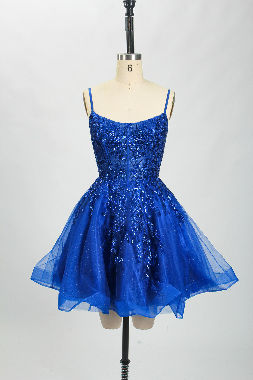 Vibrant Prom Short Dress with Sparkling Sequin & Flared Skirt - Wholesale 32749