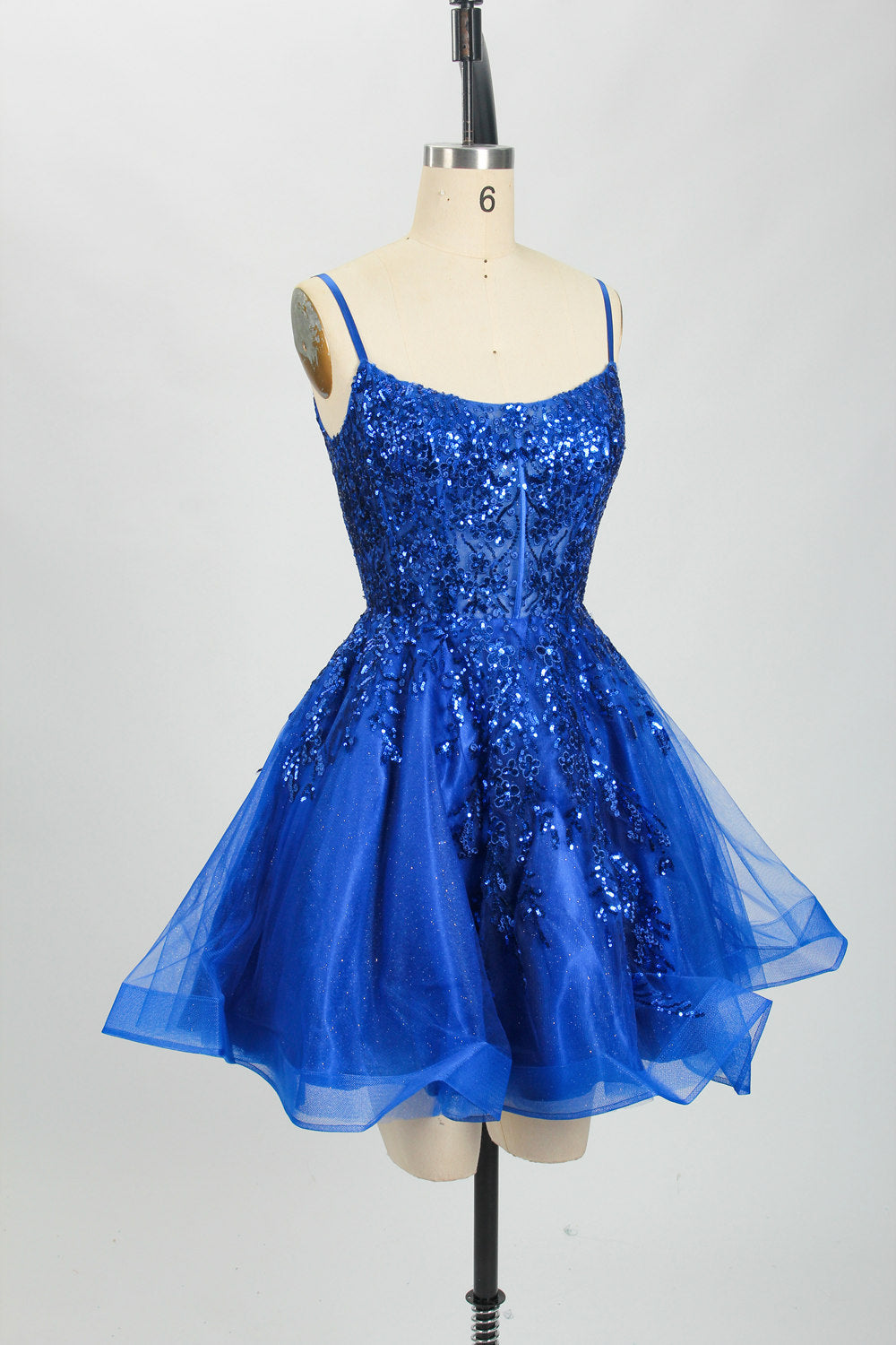 Vibrant Prom Short Dress with Sparkling Sequin & Flared Skirt - Wholesale 32749